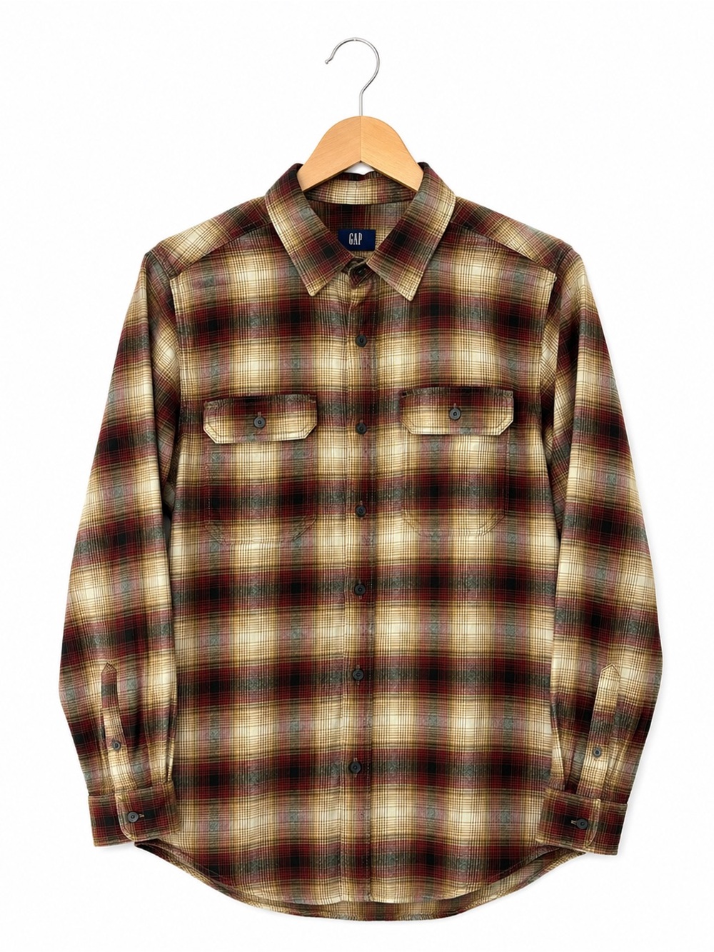George Plaid Flannel Shirt Mens M Boyfriend Fit Grunge Lumberjack chic Shacket